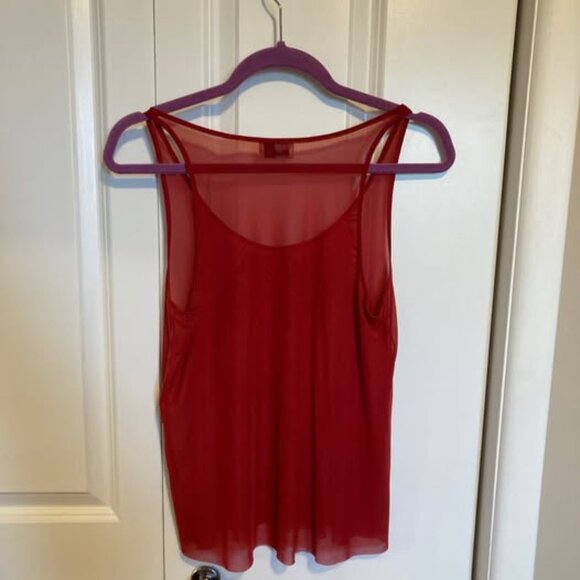 Wilfred Free Sheer Red Tank Top, Size Small - Picture 1 of 3
